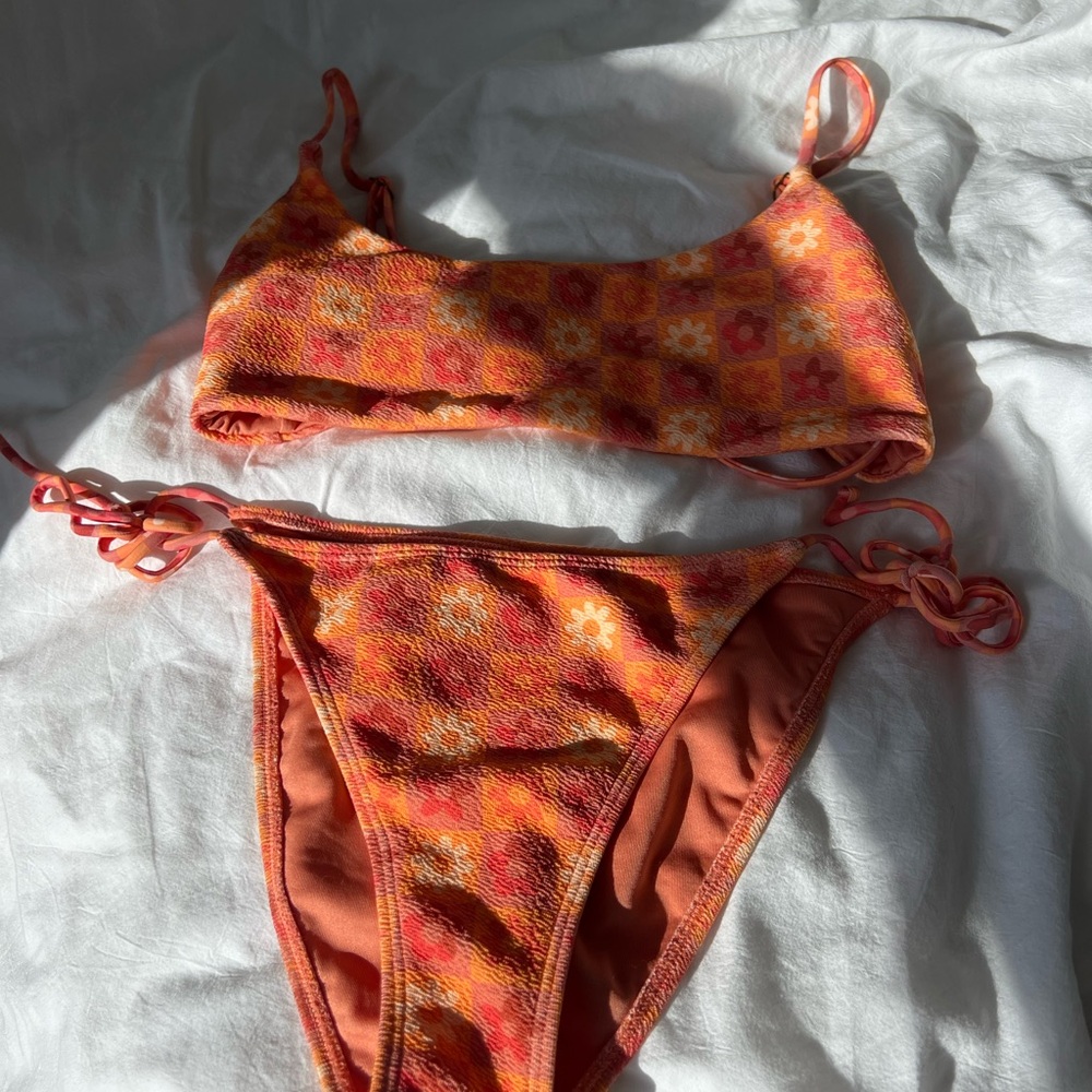 Orange Floral Bikini Set